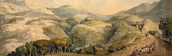 Entrance to Festiniog, Wales, 1797 Oil Painting by Thomas Rowlandson