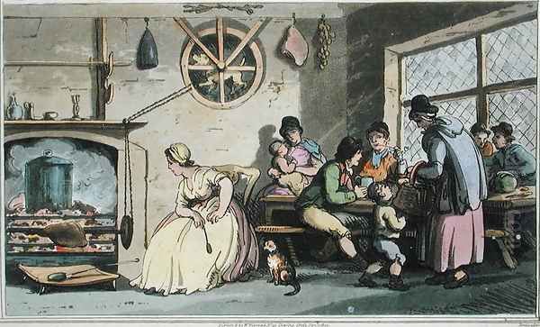 Inside of a Kitchen at Newcastle, published 1800 Oil Painting by Thomas Rowlandson