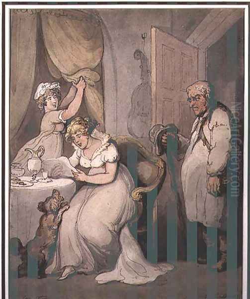 The Love Letter Oil Painting by Thomas Rowlandson