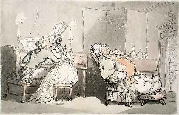 The Music Master, from Scenes at Bath Oil Painting by Thomas Rowlandson