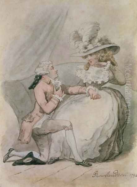 The Proposal, 1796 Oil Painting by Thomas Rowlandson