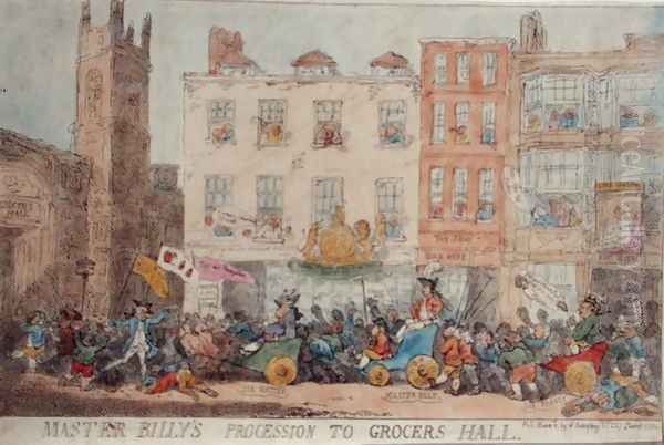 Master Billys Procession to Grocers Hall, 1784 Oil Painting by Thomas Rowlandson