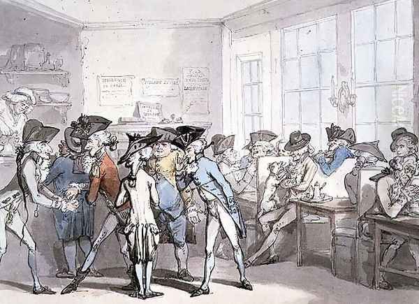 No.1732 A French Coffee House Oil Painting by Thomas Rowlandson