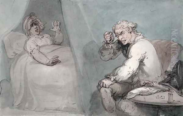 The Gamester Going to Bed Oil Painting by Thomas Rowlandson