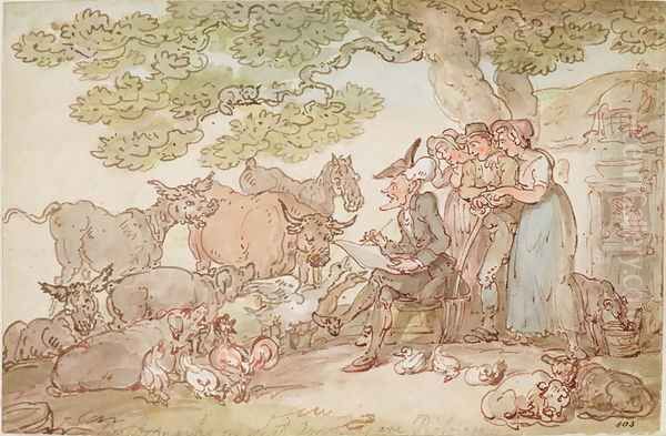 Dr. Syntax sketching after nature Oil Painting by Thomas Rowlandson