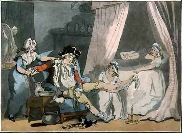 Four oClock in Town, pub. 1788 Oil Painting by Thomas Rowlandson