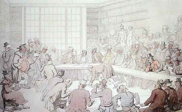 Dr Syntax at an Auction, 1820 Oil Painting by Thomas Rowlandson