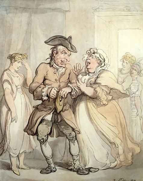 Pleasure First, Pay Later, 1812 Oil Painting by Thomas Rowlandson