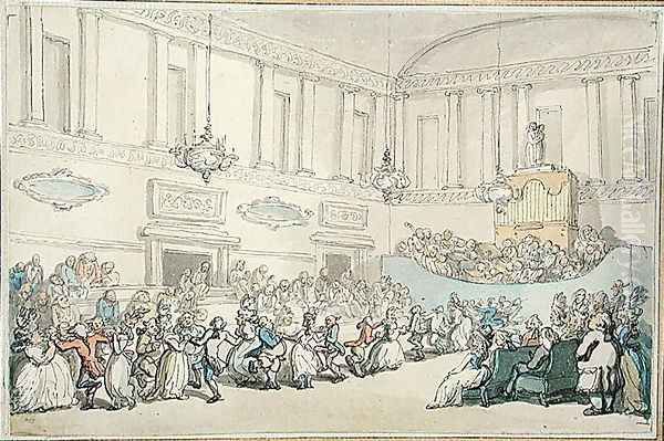 The Ball, from Scenes at Bath Oil Painting by Thomas Rowlandson