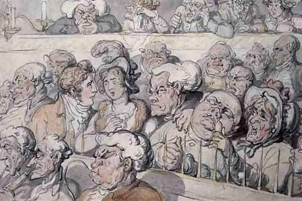 At the Theatre, In the Pit Oil Painting by Thomas Rowlandson