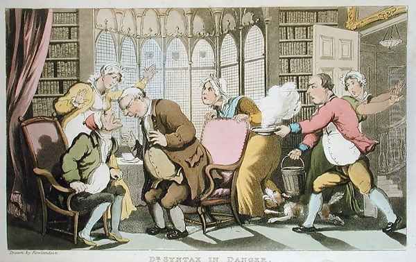 Dr Syntax in Danger, from The Tour of Dr Syntax in search of the Picturesque, by William Combe, published 1812 Oil Painting by Thomas Rowlandson