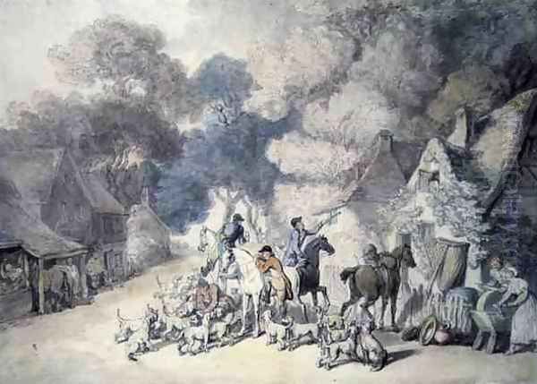 Going Out in the Morning, a Scene in Windsor Forest, c.1801 Oil Painting by Thomas Rowlandson