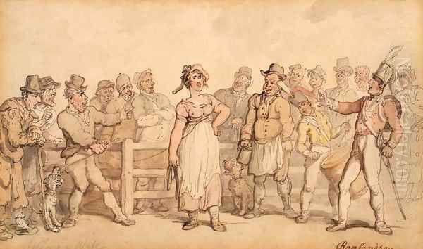 Selling a Wife Oil Painting by Thomas Rowlandson