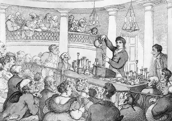 Chemical Lectures, c.1809 2 Oil Painting by Thomas Rowlandson