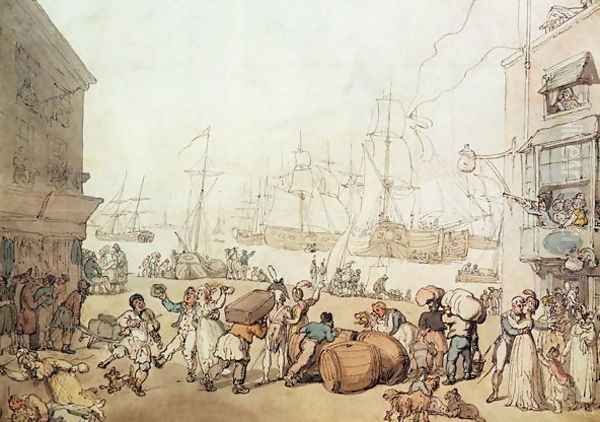 Portsmouth Point, 1811 2 Oil Painting by Thomas Rowlandson