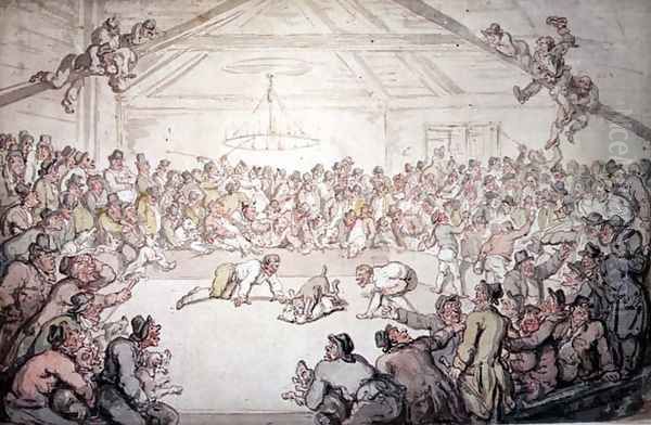 The Dog Fight Oil Painting by Thomas Rowlandson