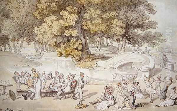 The Picnic, 1820 Oil Painting by Thomas Rowlandson