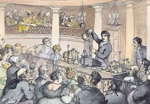 Chemical Lectures, c.1809 Oil Painting by Thomas Rowlandson