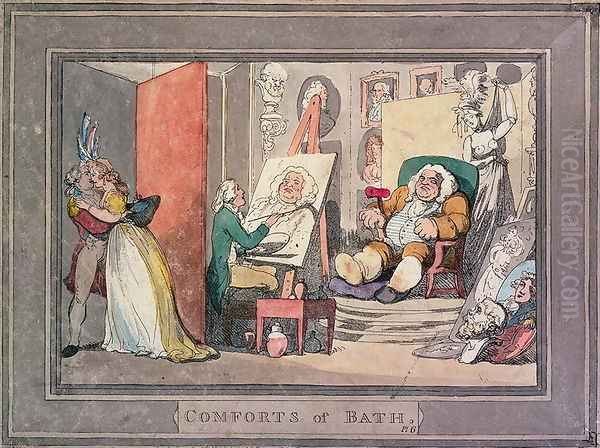 The Portrait Studio, plate 6 from Comforts of Bath, 1798 Oil Painting by Thomas Rowlandson