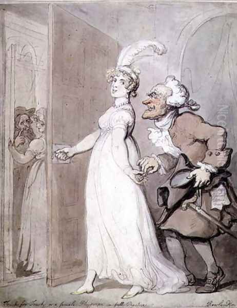 Touch for Touch or a Female Physician in Full Practice, 1799 Oil Painting by Thomas Rowlandson