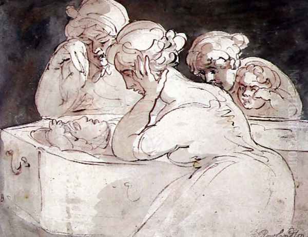 The Mourners, 1815 Oil Painting by Thomas Rowlandson