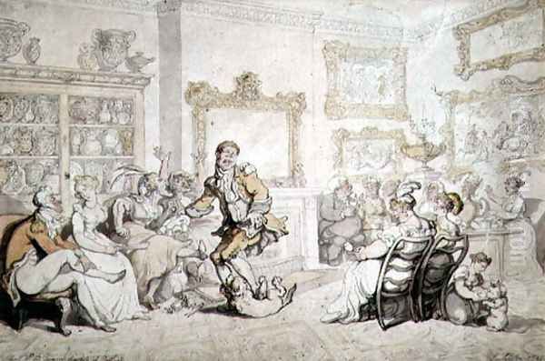 Rout at the Dowager Duchess of Portlands, 1793 Oil Painting by Thomas Rowlandson