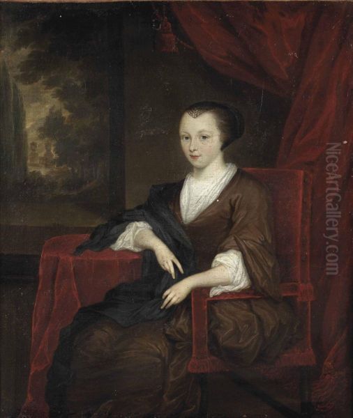 Portrait Of A Lady Oil Painting by Caspar Netscher