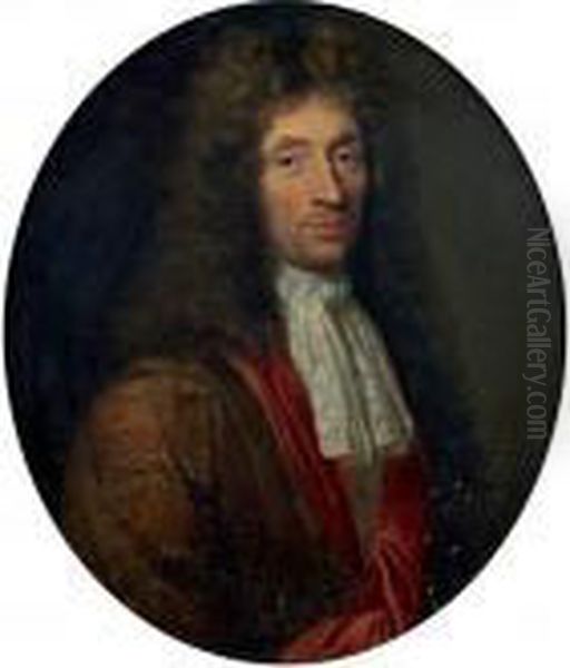 Portrait D'homme A La Lavalliere De Dentelle Oil Painting by Caspar Netscher