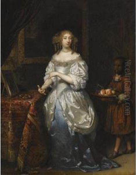 Portrait Of A Lady Oil Painting by Caspar Netscher