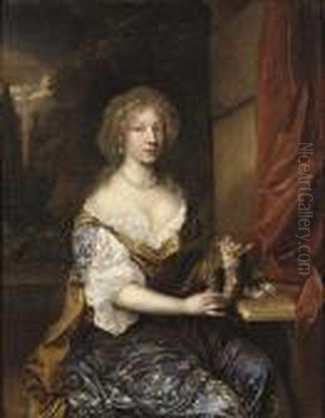 Portrait Of A Lady Oil Painting by Caspar Netscher