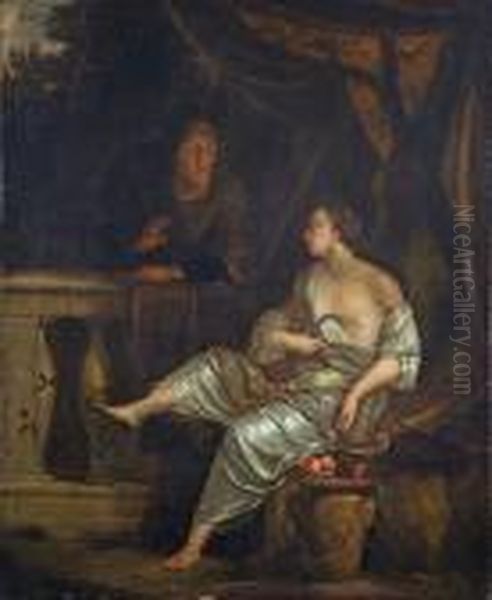 Vertumnus Und Pomona Oil Painting by Caspar Netscher