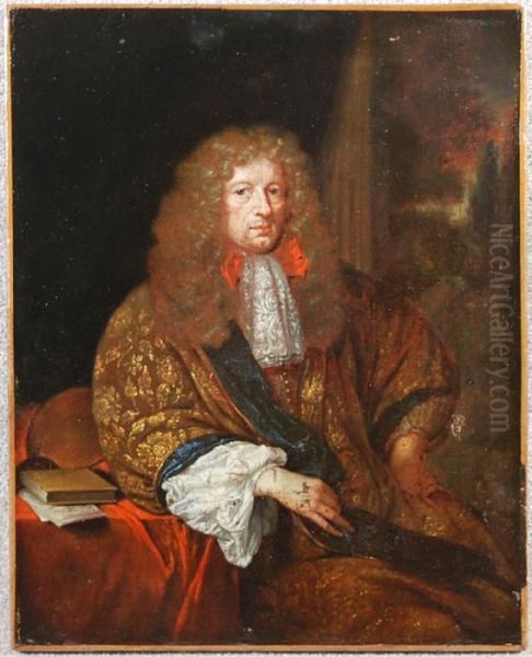 Portrait Of A Burgemaster Oil Painting by Caspar Netscher