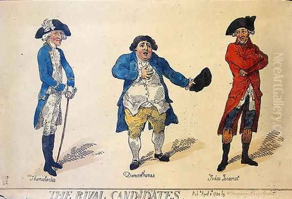 The Rival Candidates, frontispiece in the book History of the Westminster Election.. by Lovers of Truth and Justice, London, 1784 Oil Painting by Thomas Rowlandson