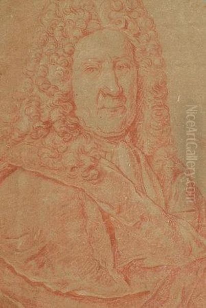 Portrait Of A Gentleman, Bust-length, Wearing A Wig Oil Painting by Caspar Netscher