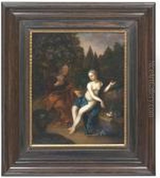 Vertumnus And Pomona Oil Painting by Caspar Netscher