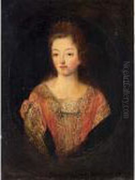 A Portrait Of Sophie Albertine Grafin Zu Erbach Oil Painting by Caspar Netscher