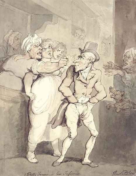 A Petty Fogger or low Informer Oil Painting by Thomas Rowlandson