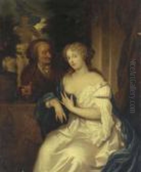 Vertumnus And Pomona Oil Painting by Caspar Netscher