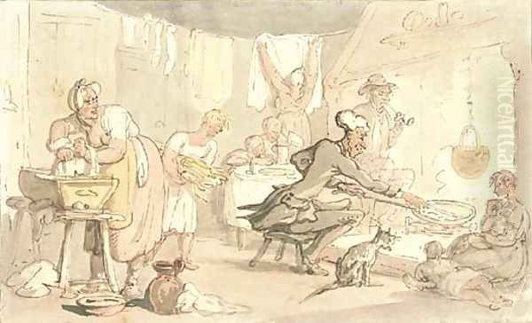 Dr. Syntax at a country inn Oil Painting by Thomas Rowlandson