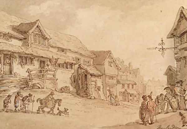 Recruiting at Liskeard, Cornwall Oil Painting by Thomas Rowlandson