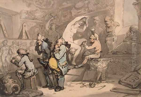 Sculptor Shop Oil Painting by Thomas Rowlandson