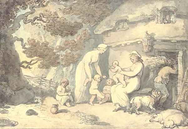 The happy family Oil Painting by Thomas Rowlandson