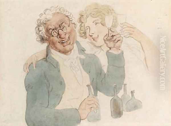 The tipplers Oil Painting by Thomas Rowlandson