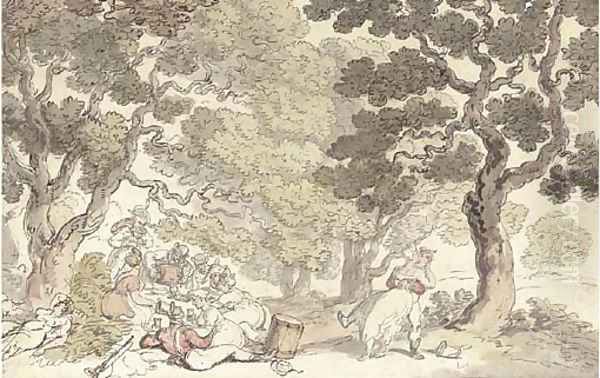 A distraction from duty Oil Painting by Thomas Rowlandson