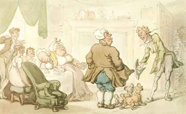 Meeting the Fiancee Oil Painting by Thomas Rowlandson