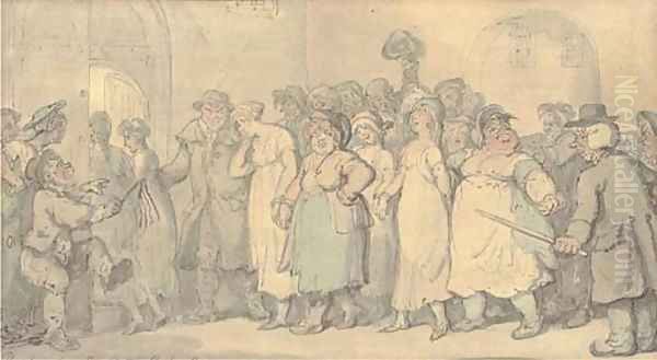 Procession from Bow Street to Bridewell Oil Painting by Thomas Rowlandson