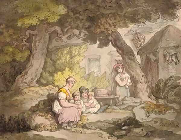 The family gathering Oil Painting by Thomas Rowlandson