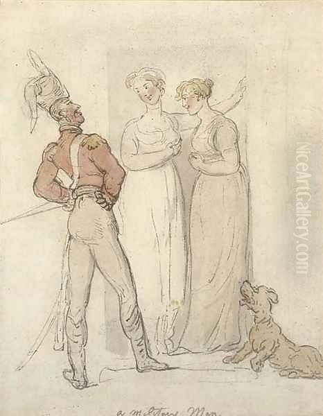 A military man Oil Painting by Thomas Rowlandson