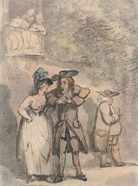 A scene from Charles Dibdin's comic opera 'The Quaker' Oil Painting by Thomas Rowlandson