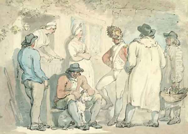 At the inn door Oil Painting by Thomas Rowlandson